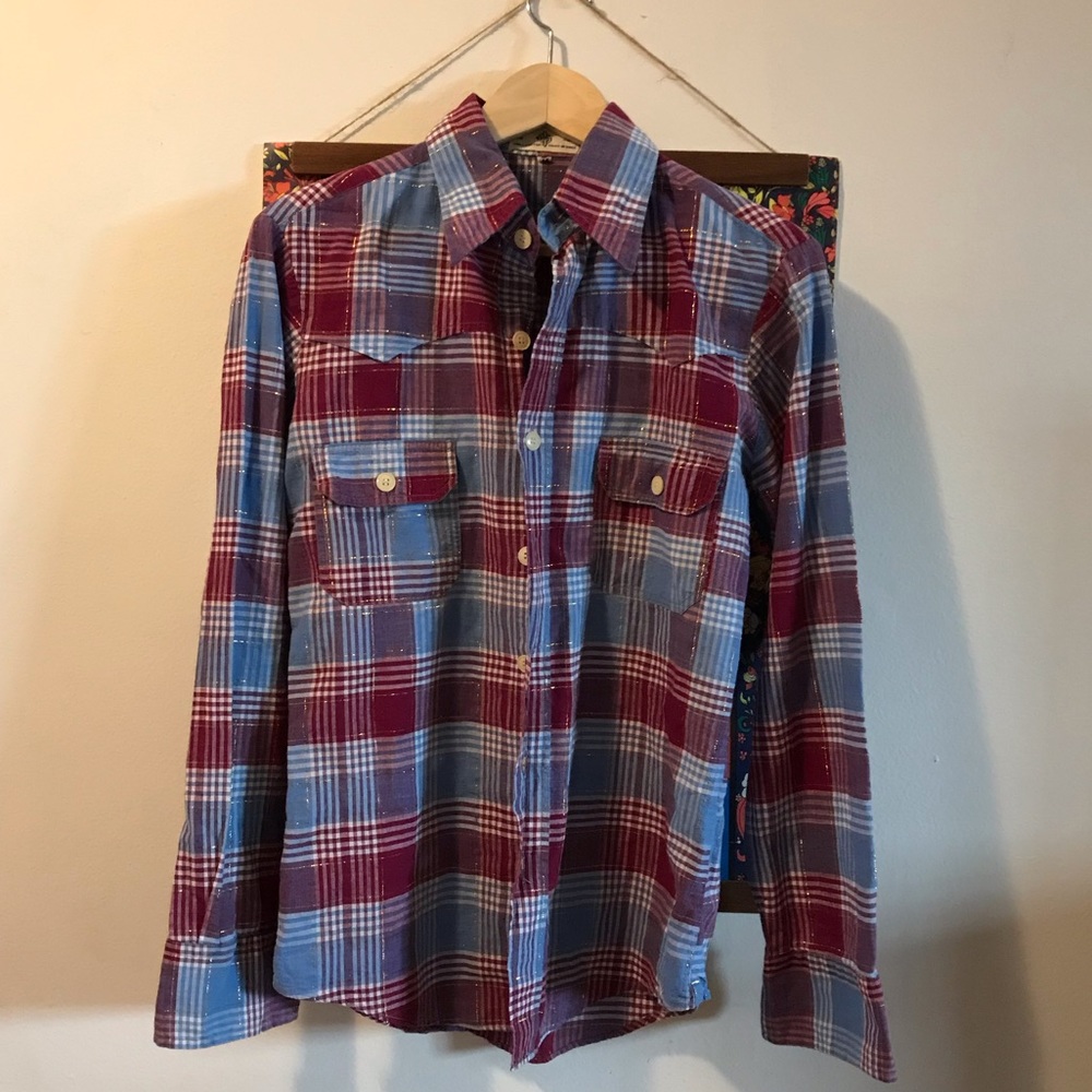 Vintage men’s western plaid shirt